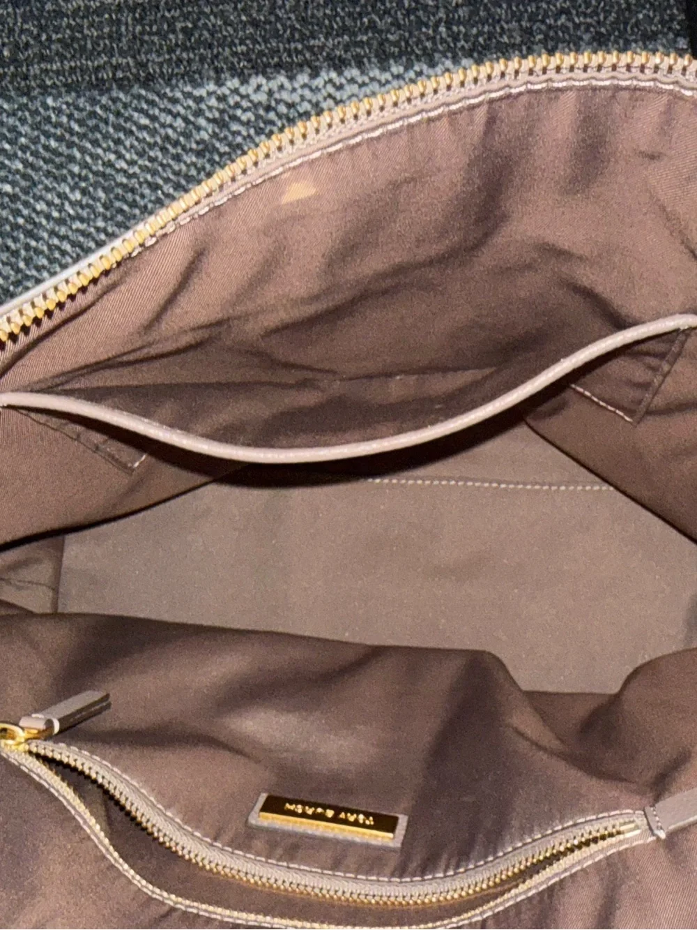 Tory Burch Taupe Leather Hobo with Gold Chain Strap